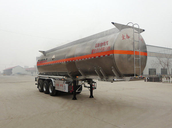 正康宏泰牌11.2米34.5吨3轴腐蚀性物品罐式运输半挂车(HHT9409GFWA)