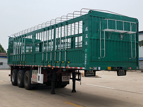 威正百业牌10米34.2吨3轴仓栅式运输半挂车(WZB9404CCY)