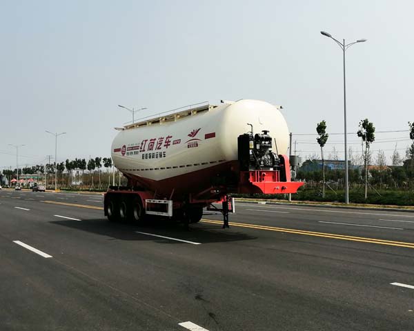 红荷北斗牌10米32.5吨3轴中密度粉粒物料运输半挂车(SHB9405GFLA)