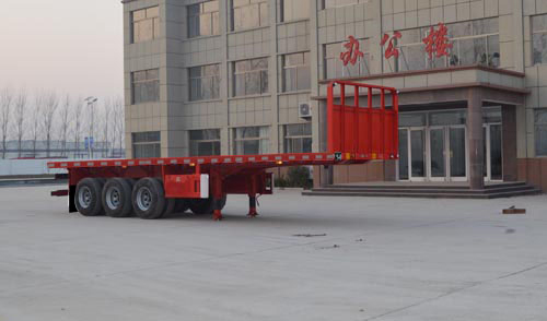 坤博牌11.5米34.8吨3轴平板式运输半挂车(LKB9401TPB)