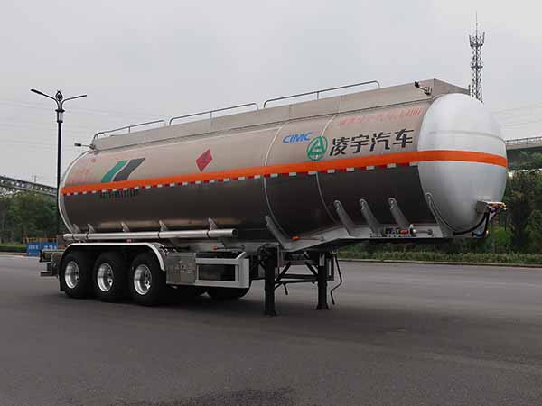 凌宇牌11.9米33.9吨3轴铝合金易燃液体罐式运输半挂车(CLY9401GRYF)