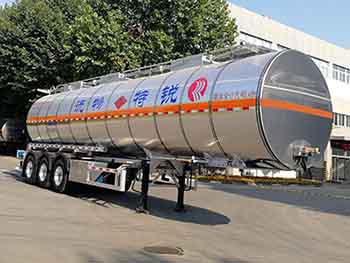 凌宇牌12.8米32.5吨3轴易燃液体罐式运输半挂车(CLY9408GRYQ)