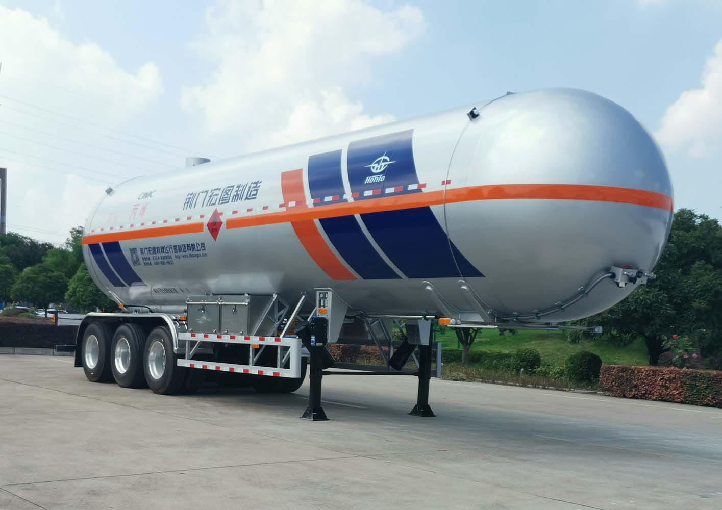 宏图牌13.1米25.6吨3轴液化气体运输半挂车(HT9409GYQB5)