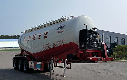 万辉牌10.5米33.1吨3轴中密度粉粒物料运输半挂车(FST9401GFL)