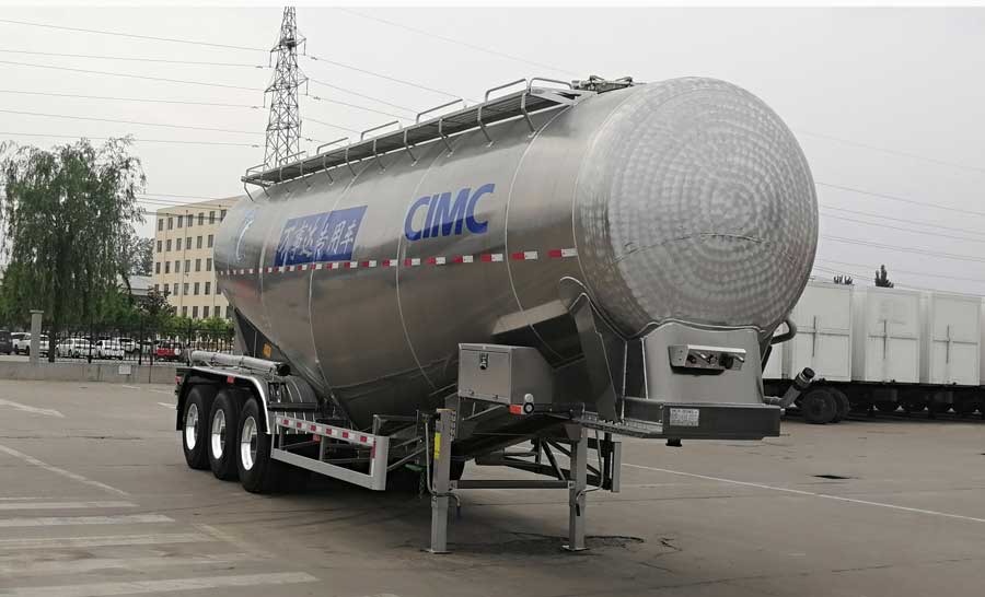 万事达牌10.3米34.3吨3轴铝合金中密度粉粒物料运输半挂车(SDW9409GFLA)