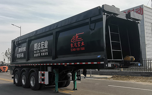 凯达宏业牌10米31.5吨3轴散装粮食运输半挂车(WKD9400ZLS)