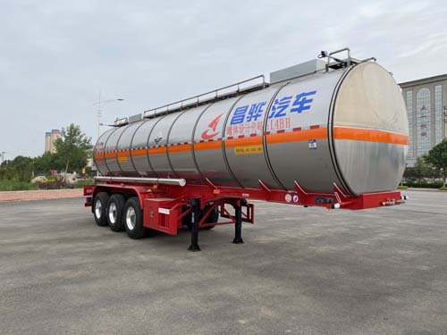 昌骅牌10.4米31.6吨3轴腐蚀性物品罐式运输半挂车(HCH9400GFWJS)