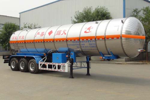 昌骅牌12.3米30吨3轴易燃液体罐式运输半挂车(HCH9404GRY)