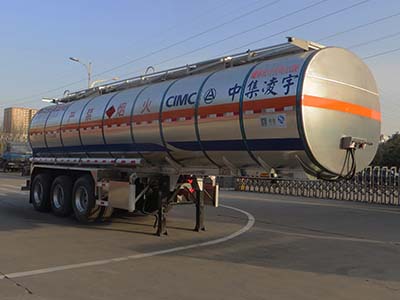 凌宇牌10.4米34吨3轴铝合金易燃液体罐式运输半挂车(CLY9401GRYT)