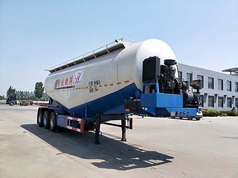 骏华兴牌9.6米33吨3轴中密度粉粒物料运输半挂车(LJH9400GFL)