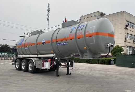 瑞江牌11.2米33吨3轴腐蚀性物品罐式运输半挂车(WL9400GFWL)