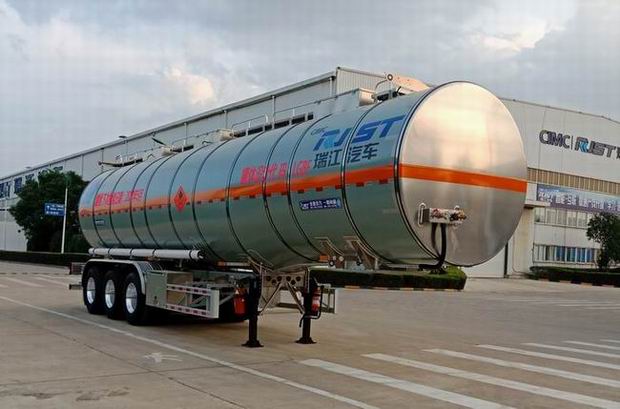 瑞江牌12.6米33.7吨3轴铝合金易燃液体罐式运输半挂车(WL9409GRY04)