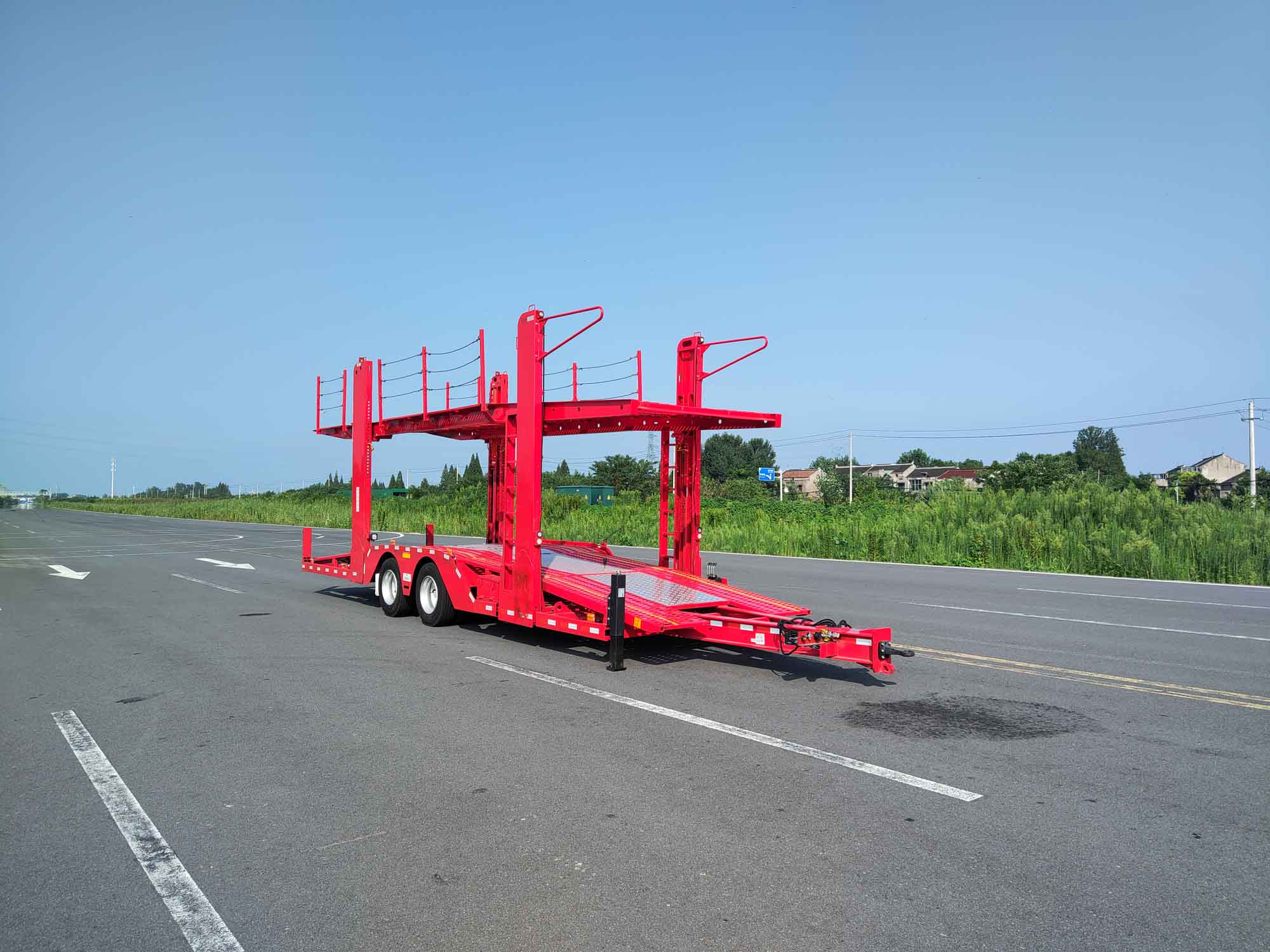 通华牌12米10.8吨2轴中置轴车辆运输挂车(THT9180TCL)