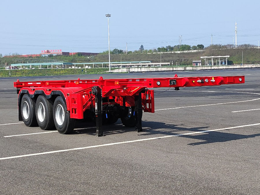蜀汽牌8.5米32.2吨3轴集装箱运输半挂车(GCJ9360TJZ)