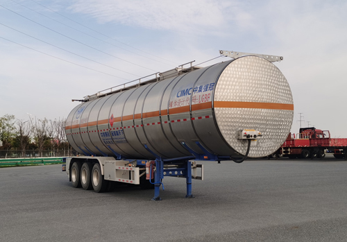 万事达牌12米34吨3轴铝合金易燃液体罐式运输半挂车(SDW9402GRYD44Y)