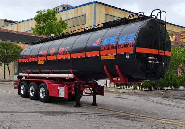 昌骅牌10.5米33吨3轴易燃液体罐式运输半挂车(HCH9407GRY35)
