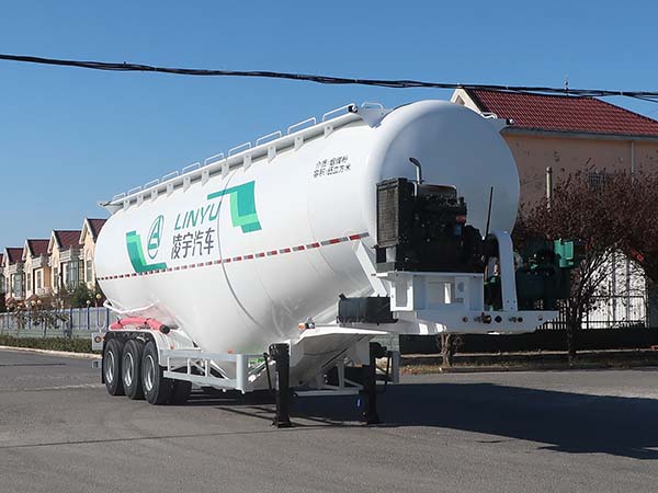 凌宇牌12.8米29.2吨3轴低密度粉粒物料运输半挂车(CLY9401GFL65)