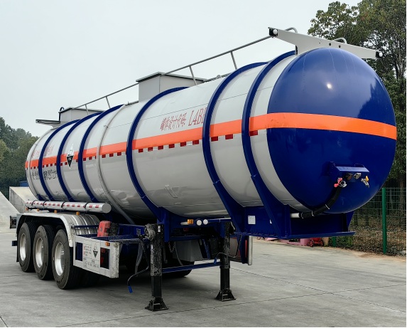 楚风牌10.6米32.5吨3轴腐蚀性物品罐式运输半挂车(HQG9406GFWWL)