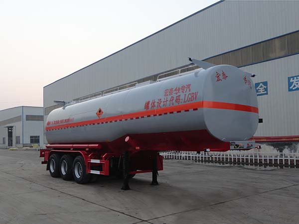 正康宏泰牌10.5米32.7吨3轴易燃液体罐式运输半挂车(HHT9400GRYC)