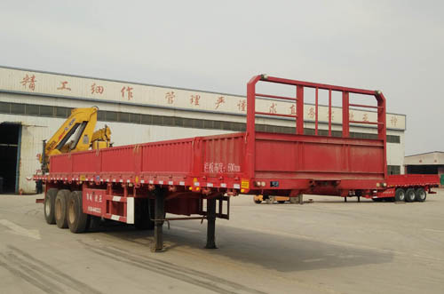 鑫凯达牌13米26.5吨3轴随车起重运输半挂车(DLZ9402JSQ)