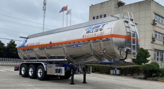 瑞江牌11.3米34.5吨3轴铝合金易燃液体罐式运输半挂车(WL9404GRYW)