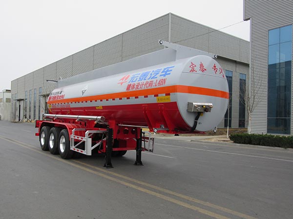正康宏泰牌9.9米33.5吨3轴腐蚀性物品罐式运输半挂车(HHT9408GFWA)