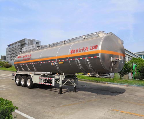 通华牌11.8米34.4吨3轴铝合金易燃液体罐式运输半挂车(THT9401GRYH1)