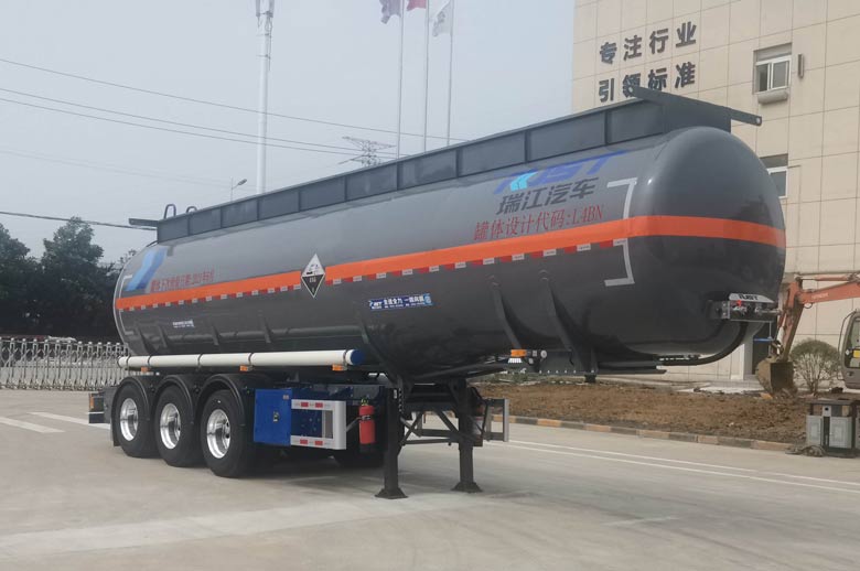 瑞江牌11.3米31.5吨3轴腐蚀性物品罐式运输半挂车(WL9409GFWD29Y)