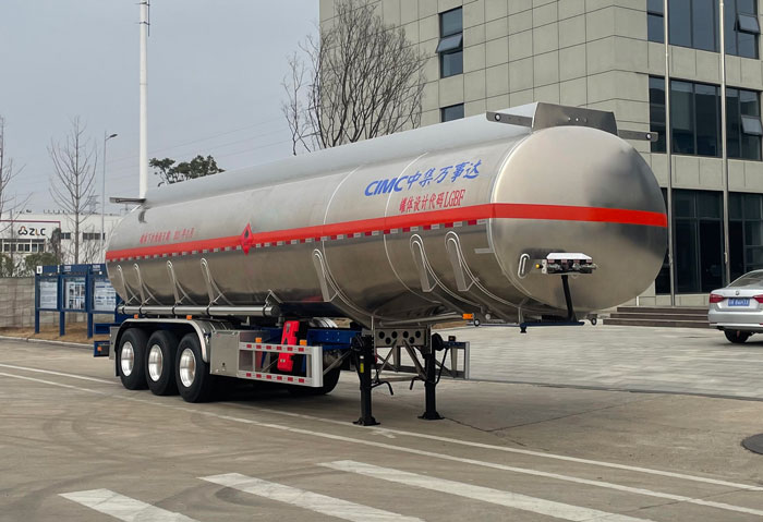 万事达牌12.5米34.2吨3轴铝合金易燃液体罐式运输半挂车(SDW9401GRYD49TA)