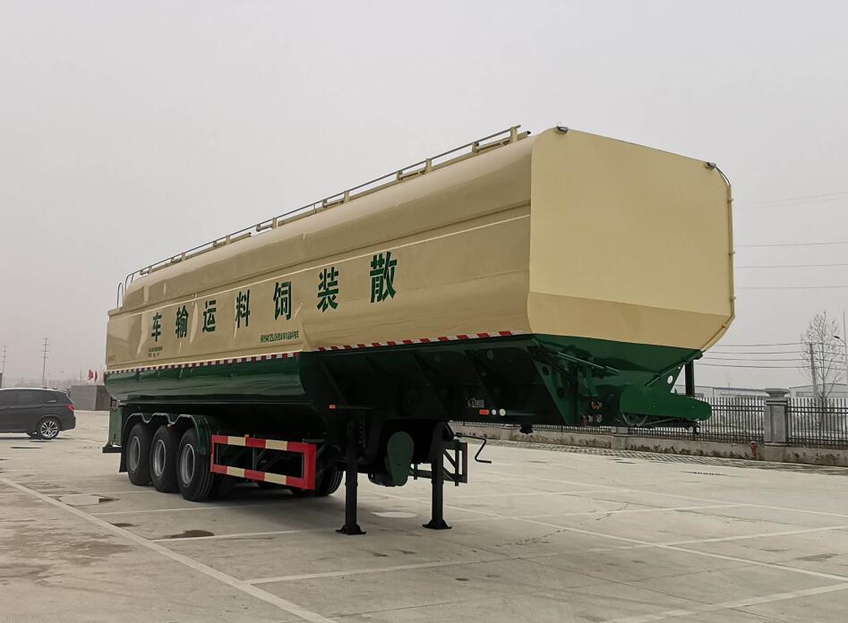 聚尘王牌12.6米30吨3轴散装饲料运输半挂车(HNY9401ZSLKM)