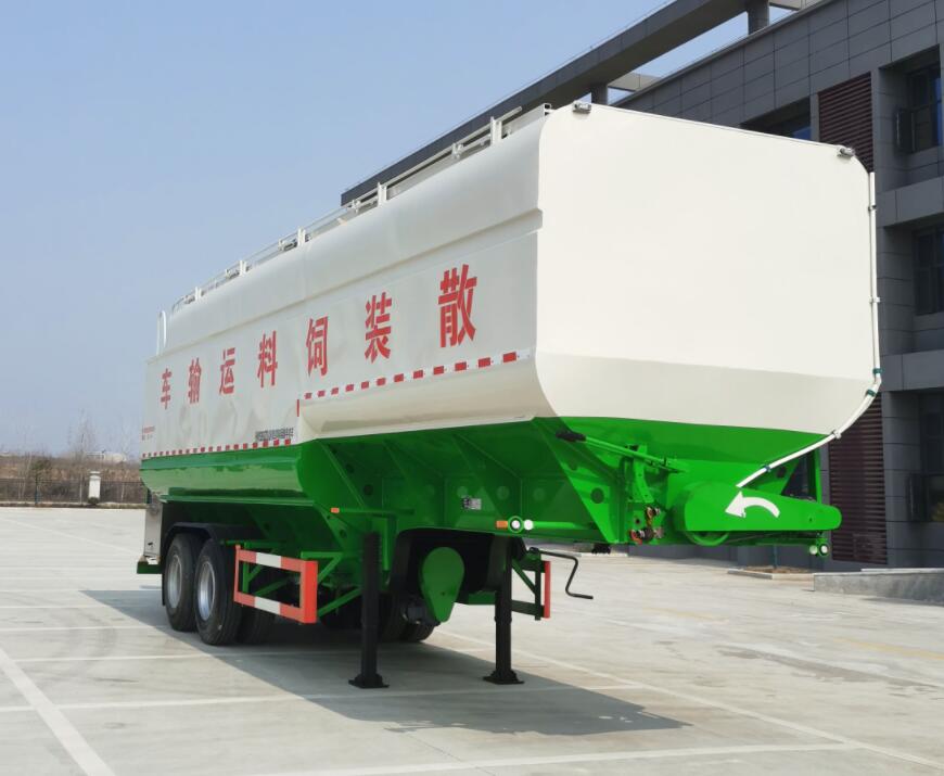 聚尘王牌10米27.2吨2轴散装饲料运输半挂车(HNY9350ZSLKM)