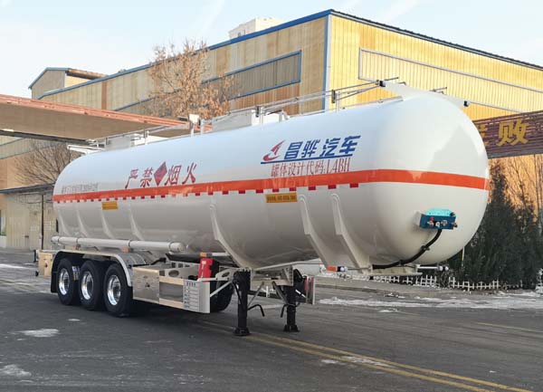 昌骅牌11.9米33.5吨3轴易燃液体罐式运输半挂车(HCH9407GRY44)