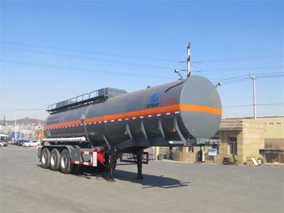 陆平机器牌11.2米30.5吨3轴腐蚀性物品罐式运输半挂车(LPC9402GFWS)