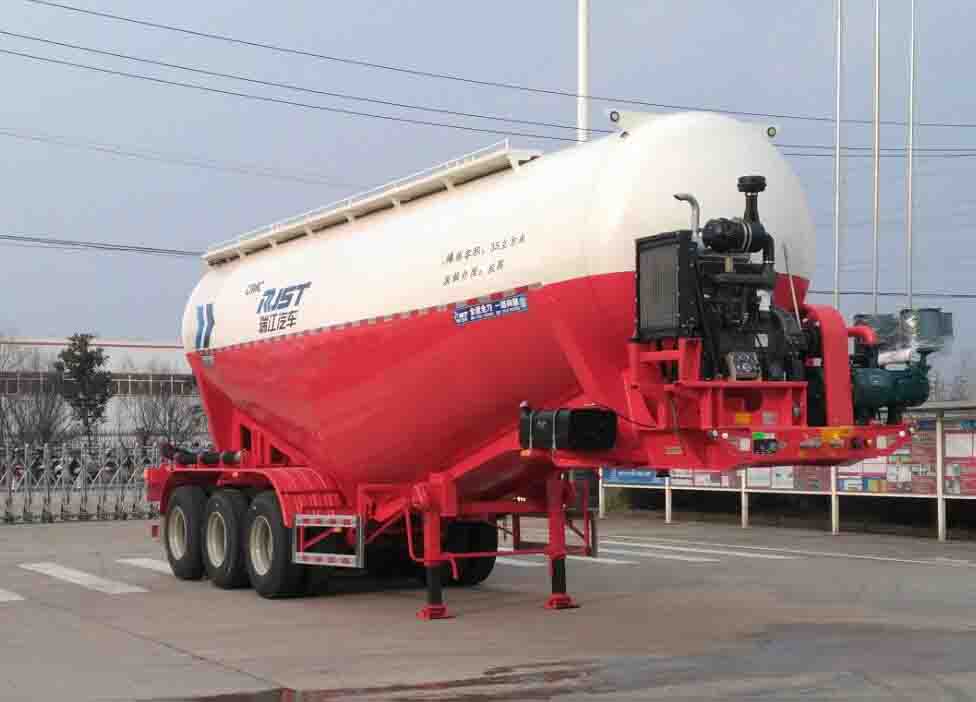 瑞江牌9.6米32.9吨3轴中密度粉粒物料运输半挂车(WL9407GFLD)