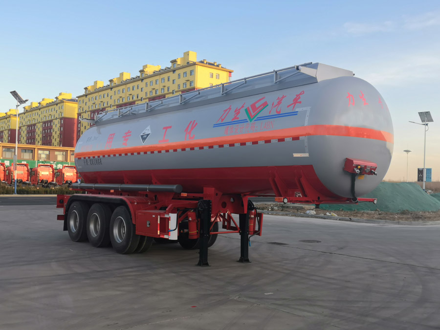 力生牌9.9米34吨3轴腐蚀性物品罐式运输半挂车(HLS9403GFW)