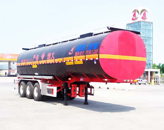 昌骅牌11.1米31.7吨3轴易燃液体罐式运输半挂车(HCH9406GRY39)