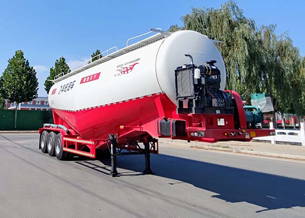 华佑牌11.1米32.9吨3轴中密度粉粒物料运输半挂车(HYP9403GFL)