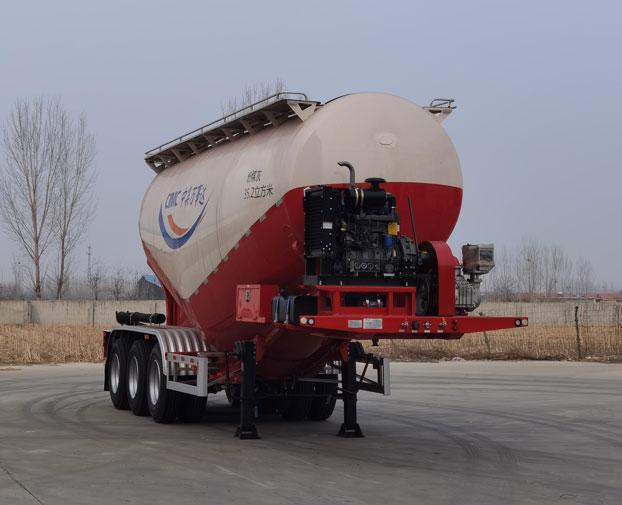 万事达牌9.3米33.4吨3轴中密度粉粒物料运输半挂车(SDW9401GFLD)