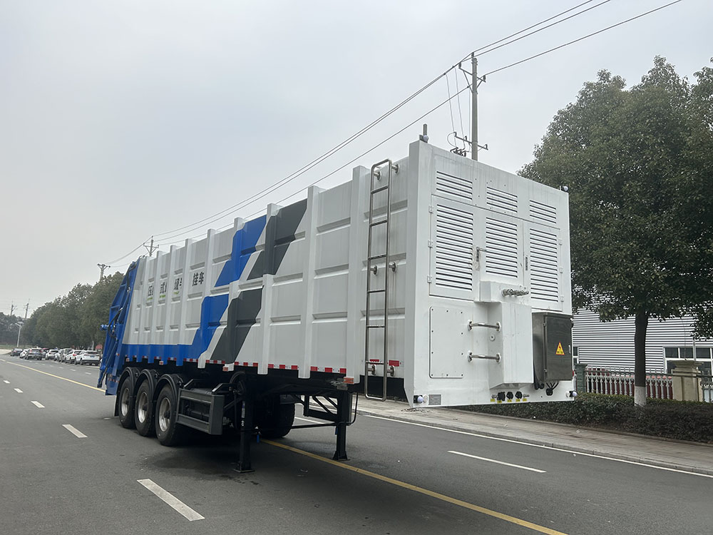 龙星汇牌12.4米25.5吨3轴压缩式垃圾半挂车(HLV9402ZYS)