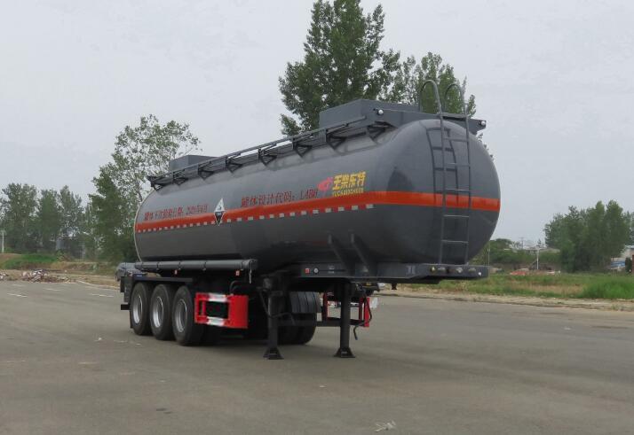 特运牌10.6米29.5吨3轴腐蚀性物品罐式运输半挂车(DTA9406GFW)