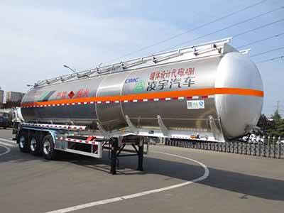 凌宇牌12.8米33.9吨3轴铝合金易燃液体罐式运输半挂车(CLY9401GRYQ)