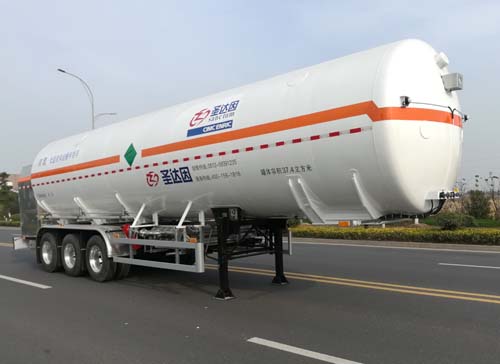 圣达因牌12.5米28.1吨3轴低温液体运输半挂车(SDY9402GDYN4)