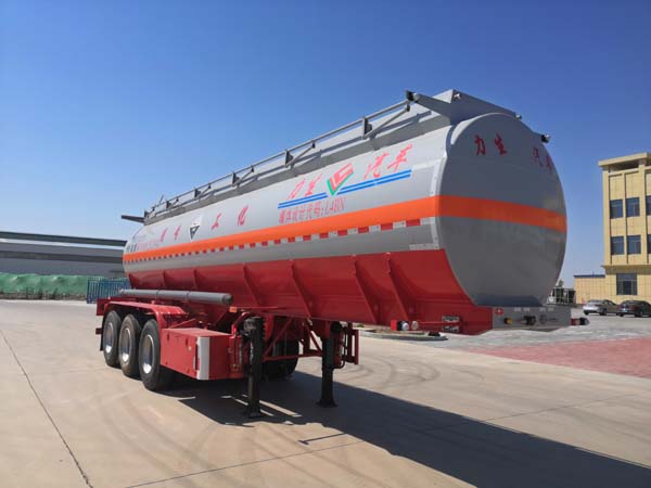 力生牌10.1米32.9吨3轴腐蚀性物品罐式运输半挂车(HLS9400GFW)