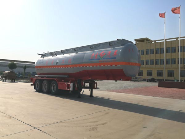 力生牌10.4米30.7吨3轴腐蚀性物品罐式运输半挂车(HLS9402GFW)
