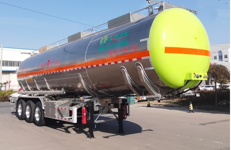 盛润牌12.2米34.3吨3轴铝合金易燃液体罐式运输半挂车(SKW9400GRYL46)