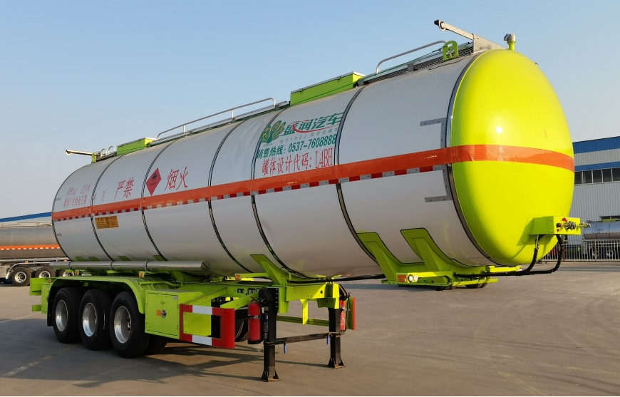 盛润牌11.3米32.8吨3轴易燃液体罐式运输半挂车(SKW9400GRYT40)