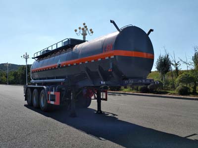 陆平机器牌9.2米31.8吨3轴腐蚀性物品罐式运输半挂车(LPC9401GFWS)