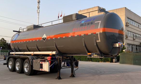 瑞江牌10.3米34吨3轴腐蚀性物品罐式运输半挂车(WL9408GFWC)