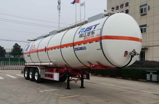 瑞江牌12.5米32.2吨3轴易燃液体罐式运输半挂车(WL9402GRY04)