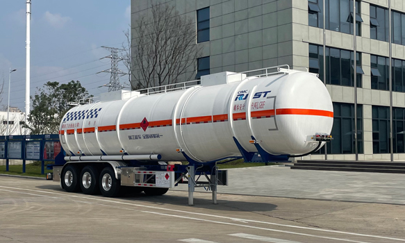 瑞江牌12.9米33吨3轴易燃液体罐式运输半挂车(WL9404GRYD48Y)